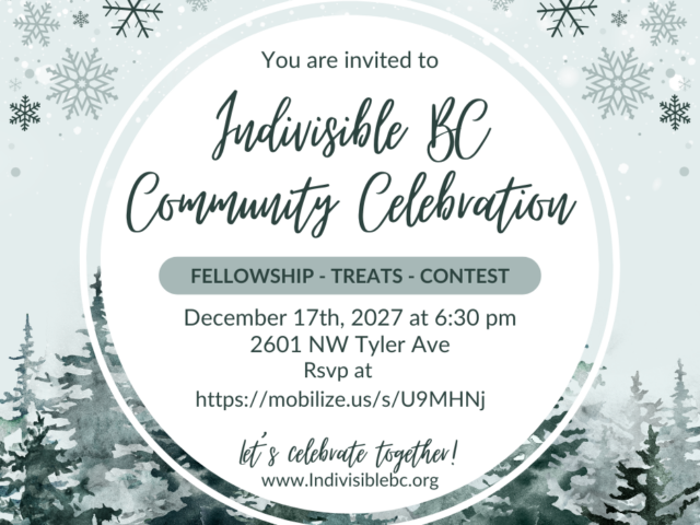 Indivisible Benton County Community Celebration on December 17th!